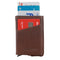 Leather Smart Card Holder Tab Wallet Brown 3643