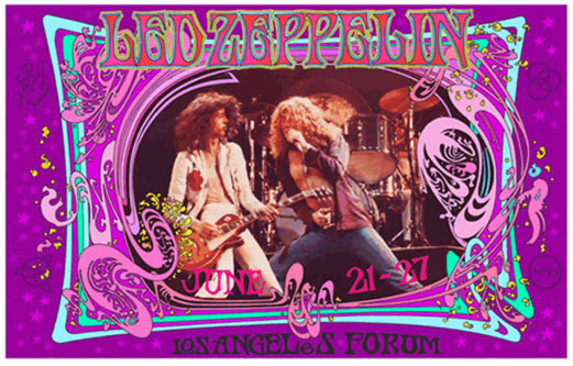Led Zeppelin LA Forum 1987 Bob Masse TOUR POSTER
