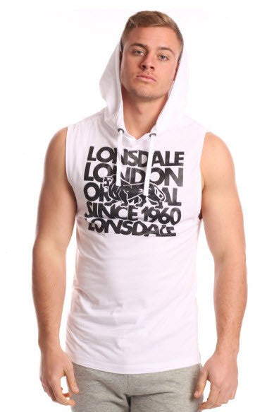 Lonsdale Hayward Hooded T-Shirt White