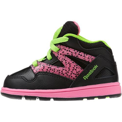 Reebok Kid's Toddler Versa Pump Omni Lite Black/ Pink/ Green