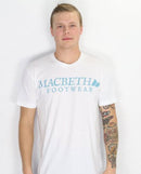 Macbeth Vintage Logo Vegan T-Shirt White Famous Rock Shop 517 Hunter Street Newcastle 2300 NSW Australia