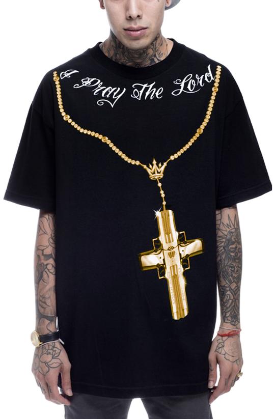 Mafioso Confessions 2 Gold Print Black T-Shirt Famous Rock Shop