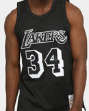 NBA Swingman White Logo Jersey Lakers 96 Shaquille O'Neal Black