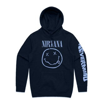 Nirvana Smiley Blue Unisex Hoodie Navy