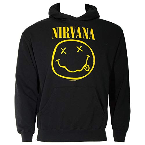 Nirvana Smiley Logo LS Hoodie Black Famous Rock Shop Newcastle 2300 NSW Australia