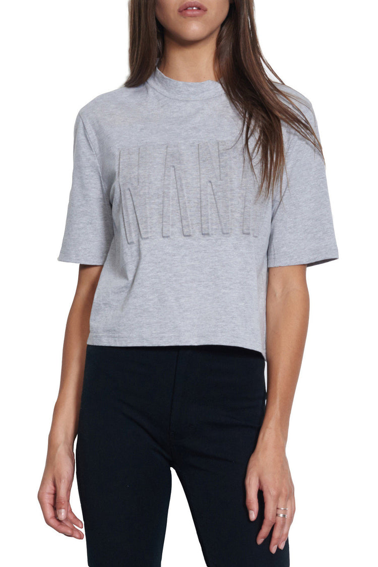 Nana Judy Bonita Polo Crop Tee Grey