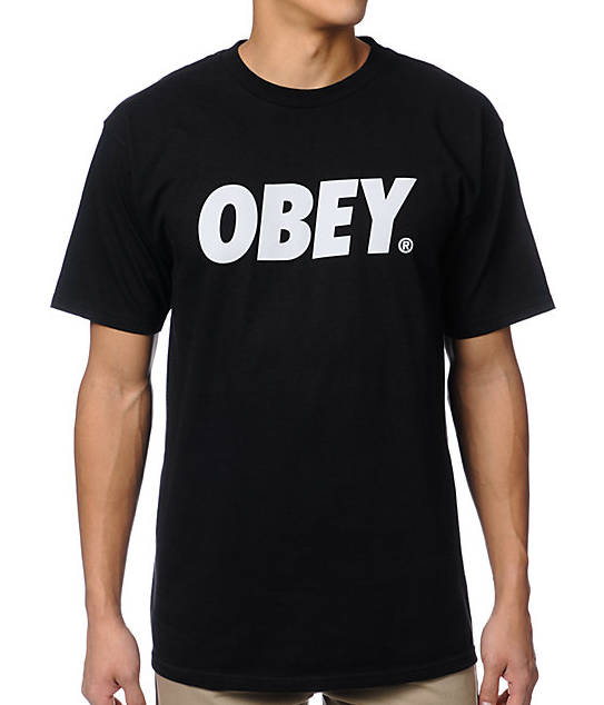 Obey Font T-Shirt Black
