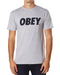 Obey Font T-Shirt Grey Heather