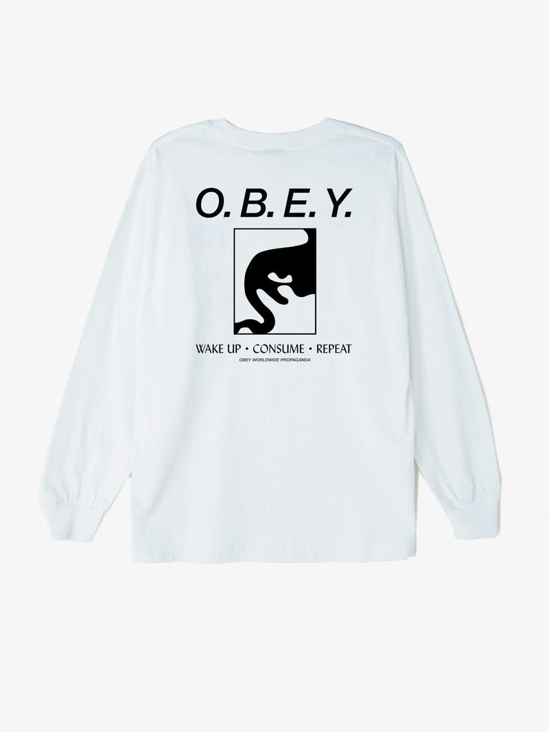 Obey Wake Up Consume Repeat LS Tee White