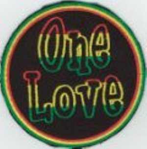 One Love  Embroidered Iron On Patch