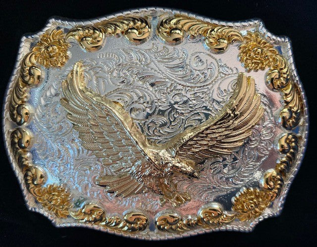 Original Double Plated Color Fly Eagle Western Belt Buckle
