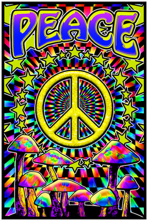 Peace Vibe Blacklight Poster