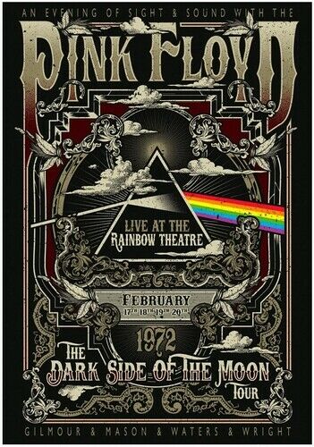 Pink Floyd 1972 Rainbow Theater Dark Side Of The Moon Tour Poster 