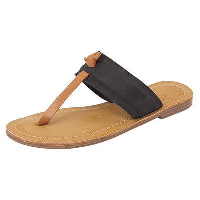 Roc Raj Black Tan Leather Sandals