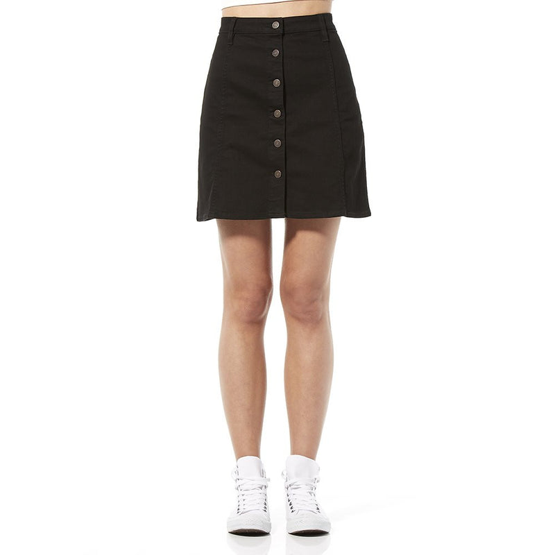 Riders By Lee Button Front Skirt Ex Black
