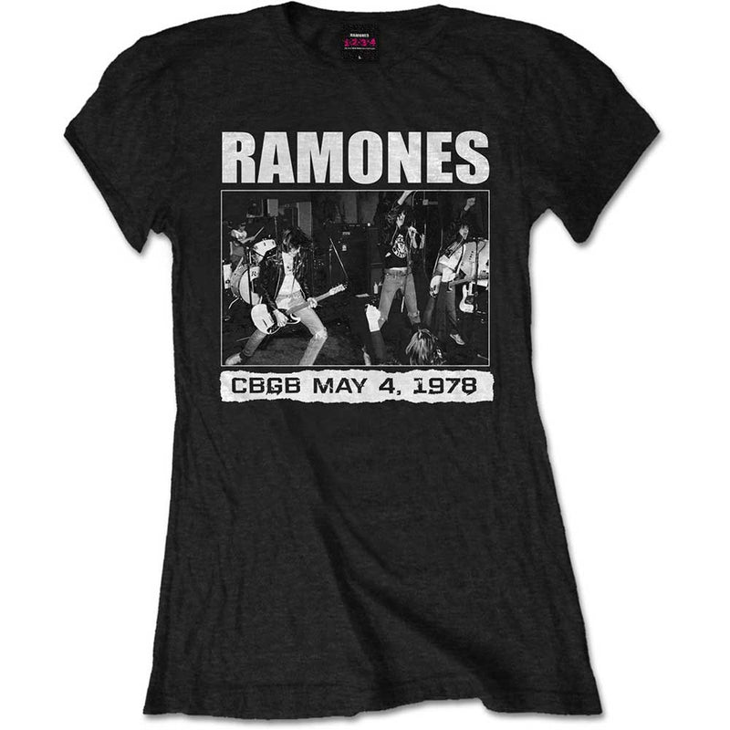 Ramones Women's Tee CBGB May 4 1978 Famousrockshop