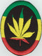 Rasta Leaf Embroidered Iron On Patch