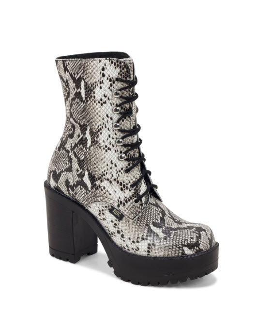 Roc Boots - Roc Boots -Lush - White Black Print Leather Boot