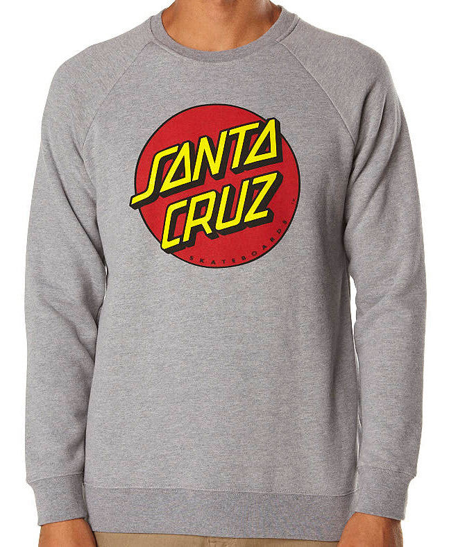 Santa Cruz Big Dot Crew Fleece Jumper Grey Heather Famous Rock Shop Newcastle 2300 NSW Australia