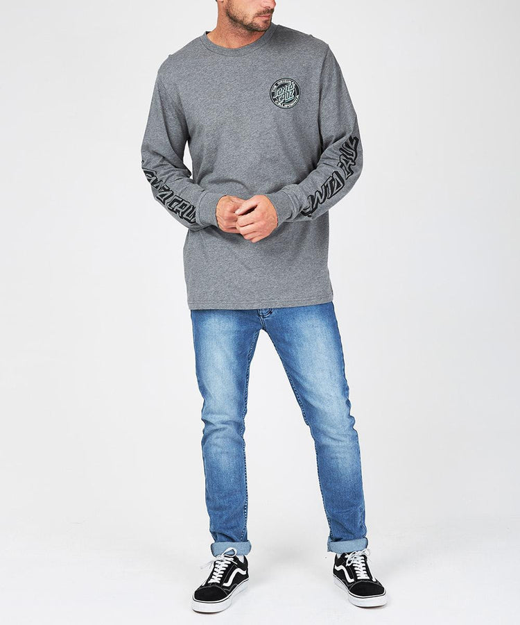 Santa Cruz Cali Dot LS Tee Grey Heat  Famous Rock Shop  Newcastle 2300 NSW Australia