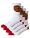 Santa Cruz  White Socks 4 Pair Pack Men's Size US 7-11