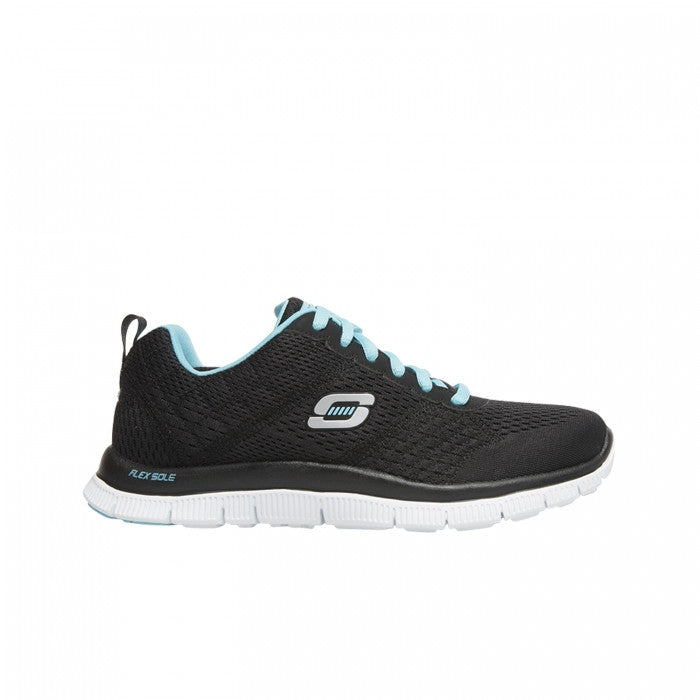 Skechers Flex Appeal Obvious Choice Black/ Light Blue Famous Rock Shop. 517 Hunter Street Newcastle, 2300 NSW Australi