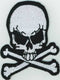 Skull Cross Bones Embroidered Iron On Patch