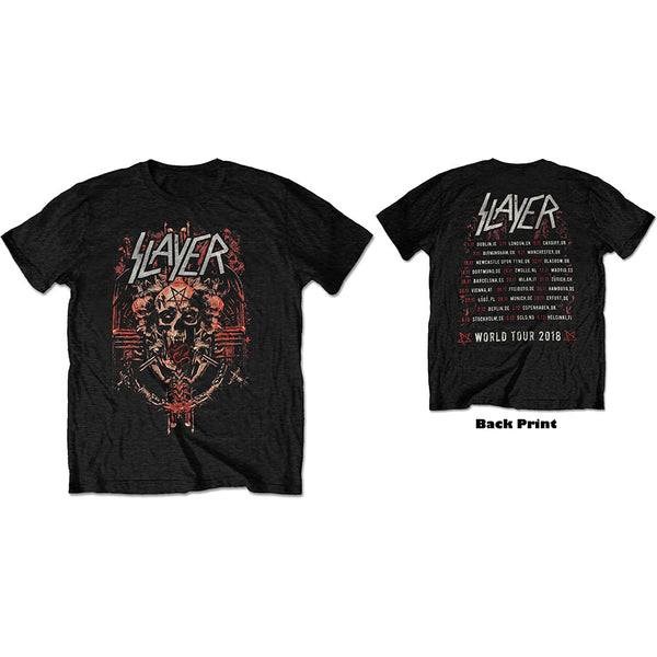 Slayer Demonic Admat European Tour 2018 Print Ex Tour Unisex Tee