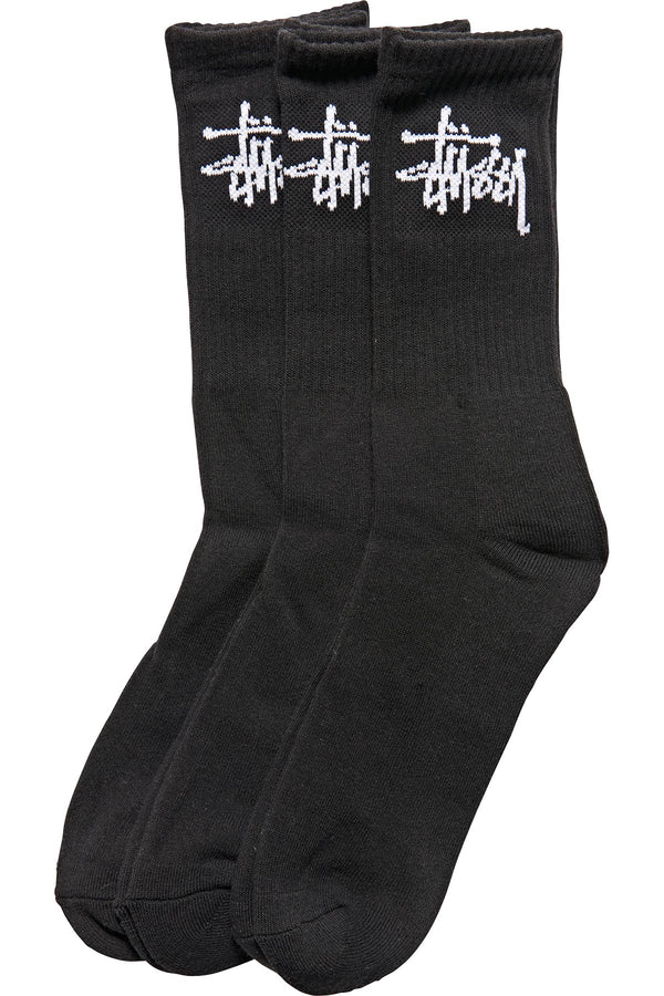 Stussy Men's Graffiti Crew Sock 3 Pack Black