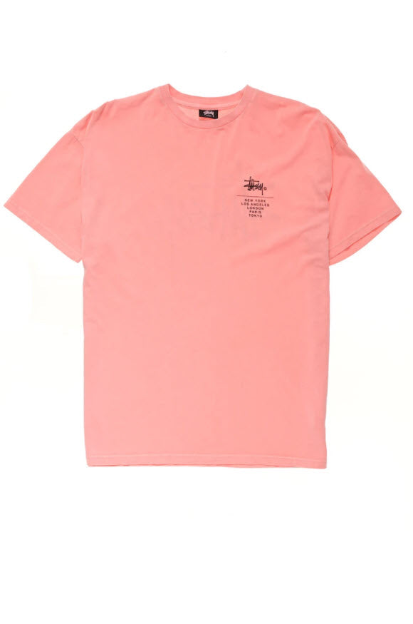 Stussy Cities Relaxed Tee Hot Coral ST102005 Famous Rock Shop Newcastle, 2300 NSW. Australia. 1