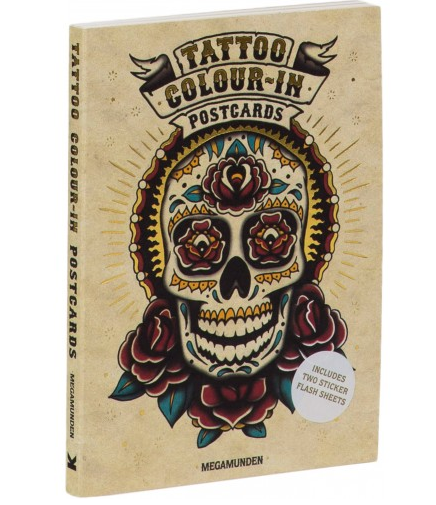 Tattoo Colour-In Postcards by Megamunden