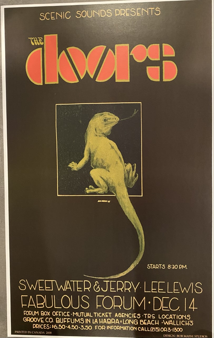 The Doors Lizard Bob Masse TOUR POSTER – Famous Rock Shop