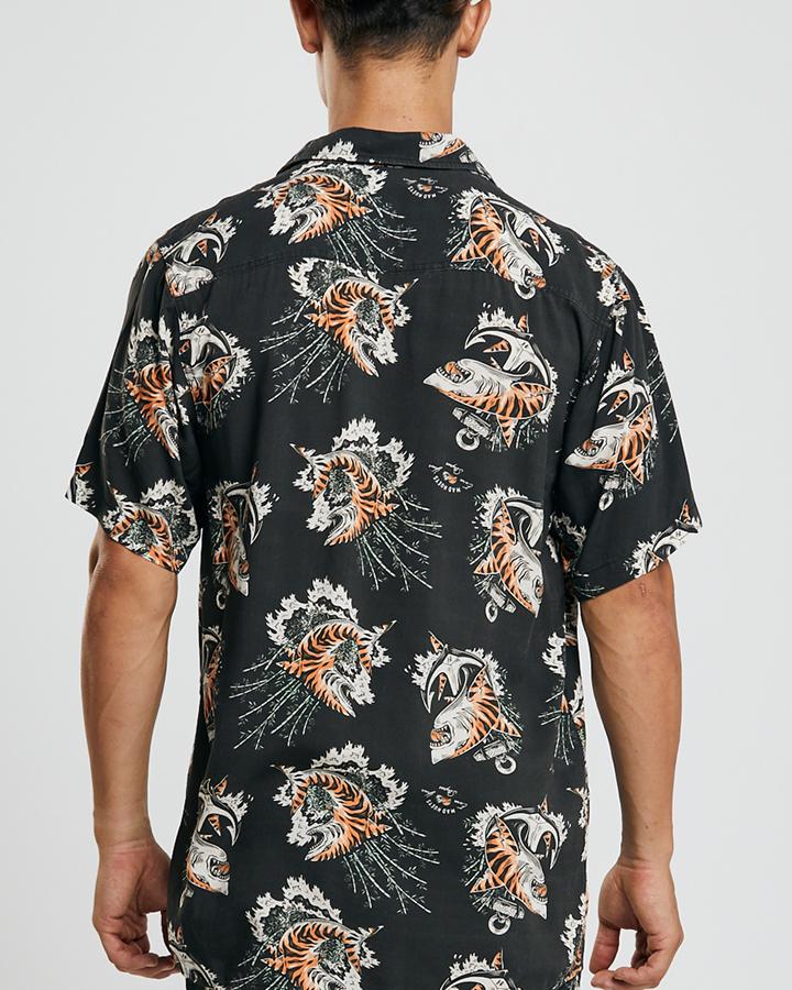 The Mad Hueys Earn Your Stripes SS Woven Shirt Vintage Black