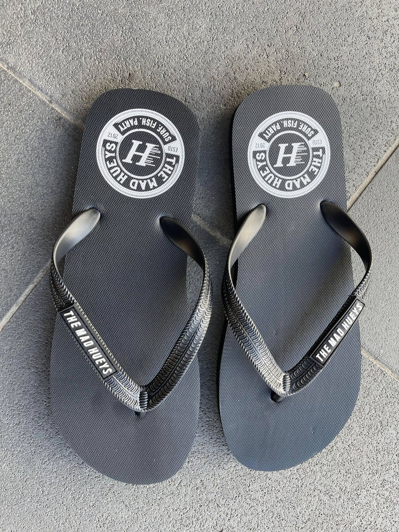 The Mad Hueys Surf Fish Party Black Thongs