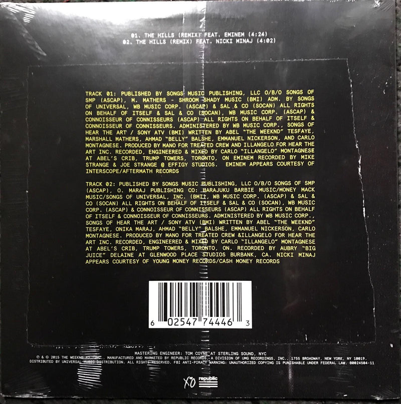 The Weeknd ‎– The Hills (Remixes) Vinyl Famous Rock Shop 517 Hunter Street Newcastle 2300 NSW Australia