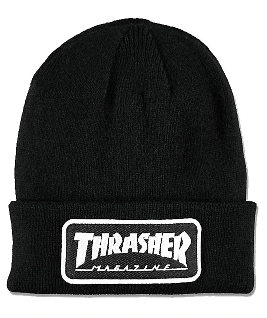 Thrasher Logo Patch Beanie Black