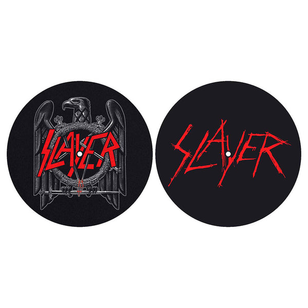 Turntable Slipmat X2 Slayer Eagle Scratched Logo Famousrockshop