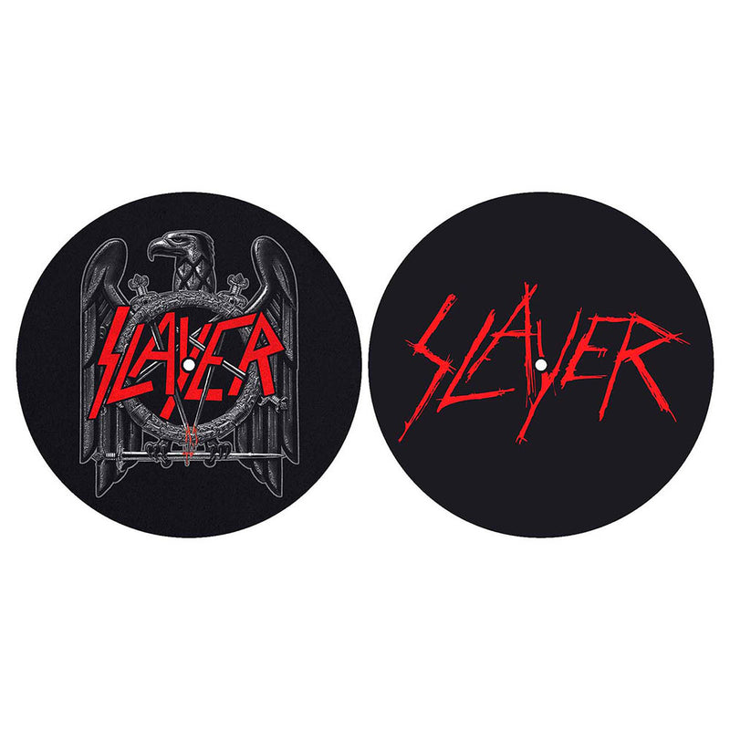 Turntable Slipmat X2 Slayer Eagle Scratched Logo Famousrockshop