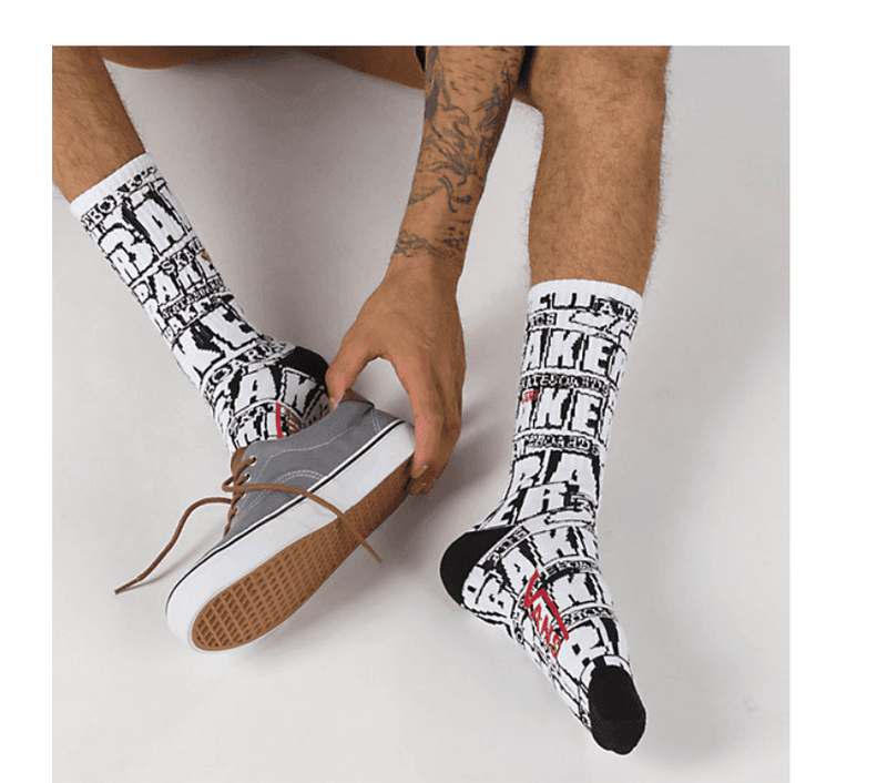 Vans X Baker Skate Collaboration Limited Edition Crew Socks