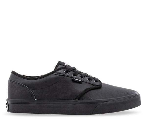 Vans Atwood Mono Black Leather School Shoes