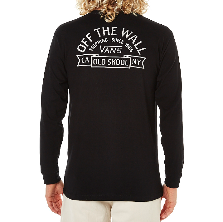 Vans Bannered Long Sleeve Tee Black VN-03I1BLK Famous Rock Shop Newcastle, 2300 NSW Australia