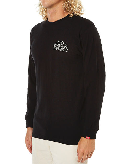 Vans Bannered Long Sleeve Tee Black VN-03I1BLK Famous Rock Shop Newcastle, 2300 NSW Australia