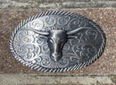 Vintage Longhorn Bull Western Oval Belt Buckle
