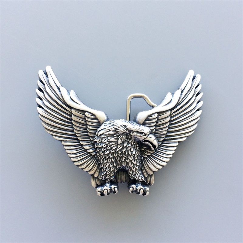 Vintage Silver Plated American Pride Wild Life Western Eagle Belt Buckle
