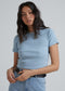 Afends Erin Waffle Fitted Tee Baby Blue