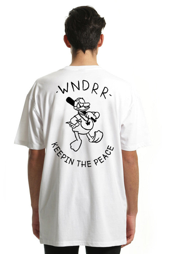 WNDRR Keepin Peace Custom Fit Tee White