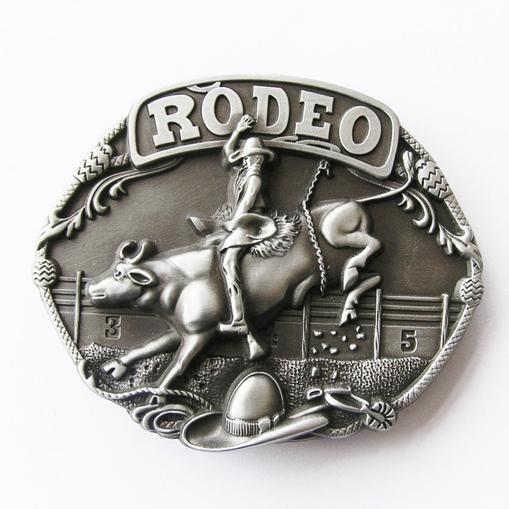 Western Rodeo Race Cowboy Belt Buckle