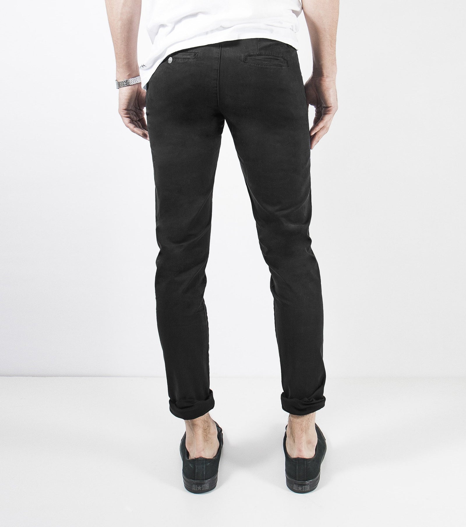 Ziggy Denim Pins & Needles Chino Relaxed Skinny Jet Black ZM086