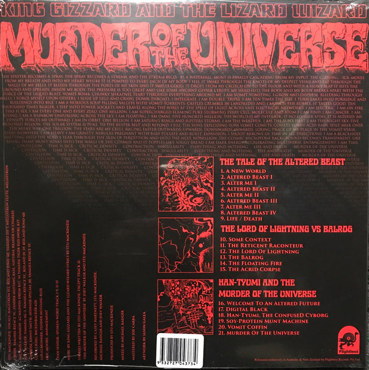 KING GIZZARD & THE LIZARD WIZARD MURDER OF THE UNIVERSE LP VINYL FLT 033 BARCODE 9332727043734 FAMOUS ROCK SHOP 517 HUNTER STREET NEWCASTLE 2300 NSW AUSTRALIA