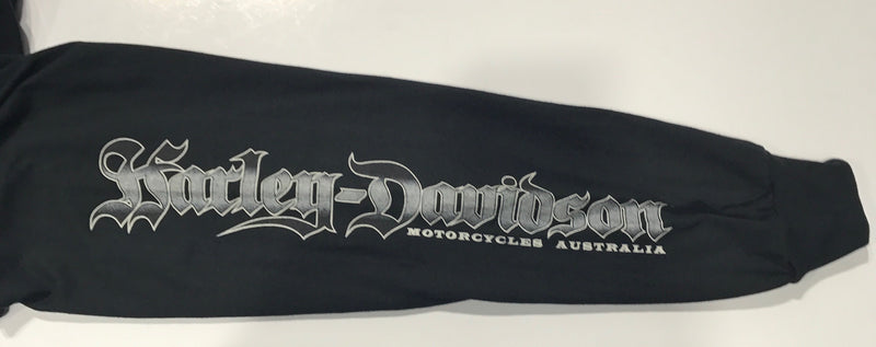 Harley Davidson Southern Cross Skull Black Long Sleeve t shirt Famous Rock Shop. 517 Hunter Street Newcastle, 2300 NSW Australia